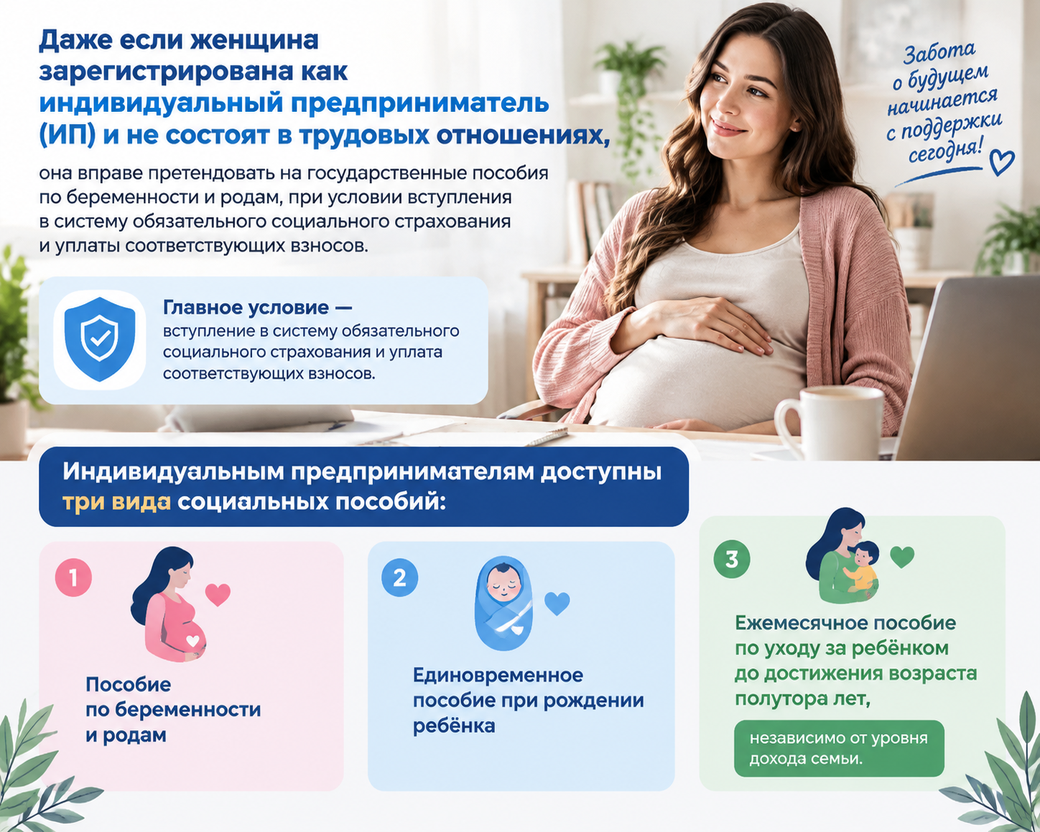 Как ИП получить выплату в размере 125 тысяч рублей за декрет?