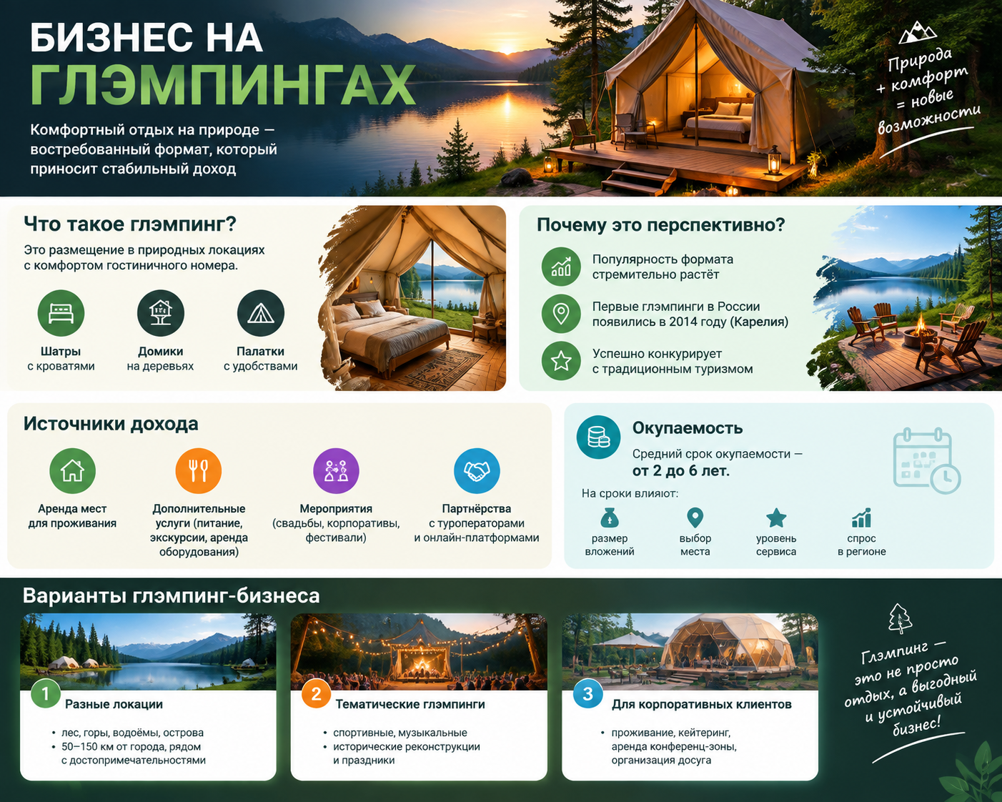 Идея для бизнеса: глэмпинг-бизнес