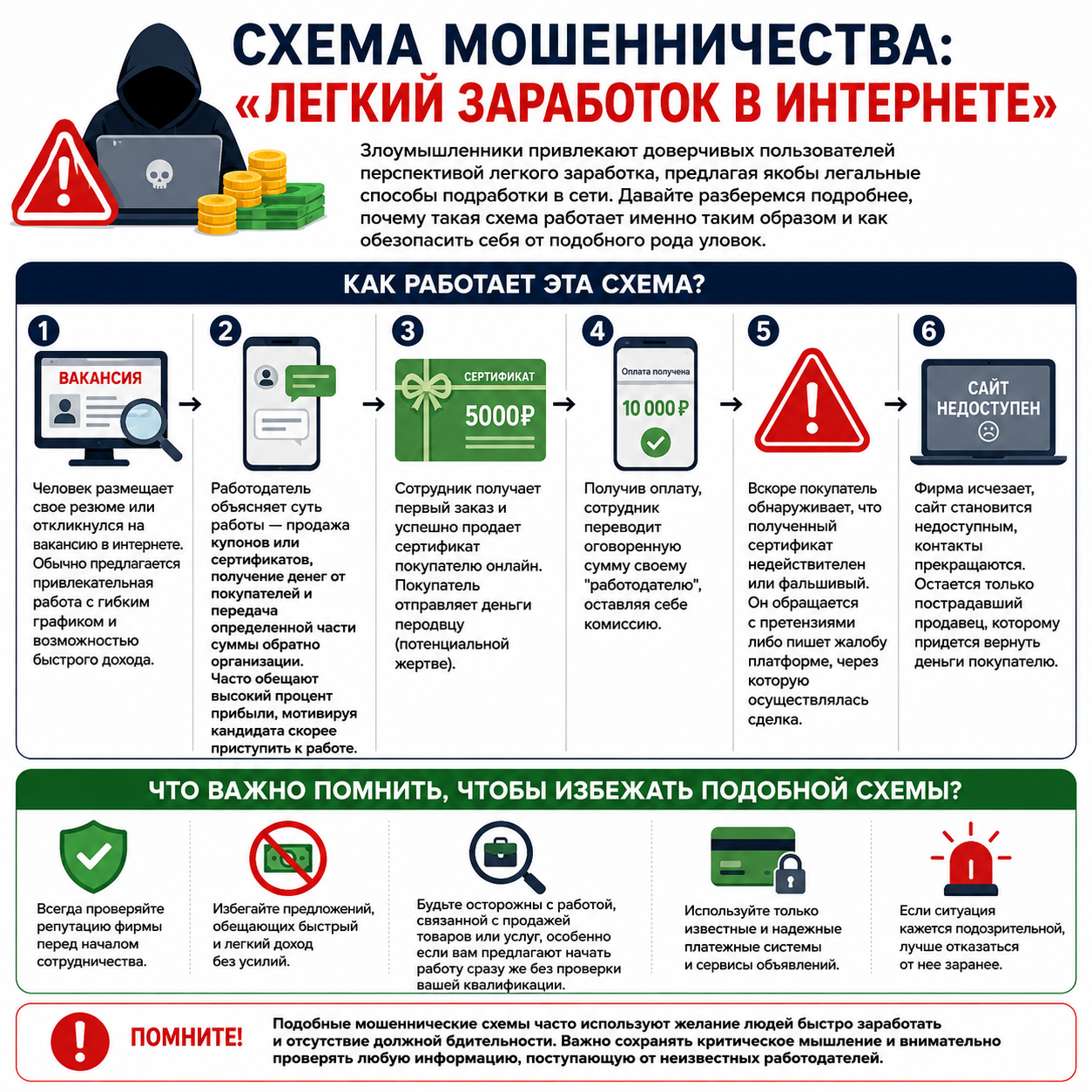 мошенническая схема с «подработкой» в интернете