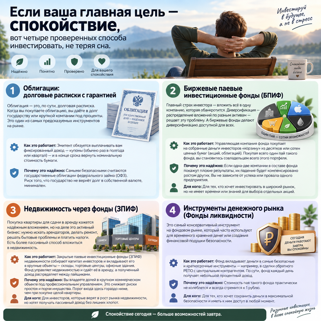 Инвестиции без паники: 4 стратегии для спокойного сна