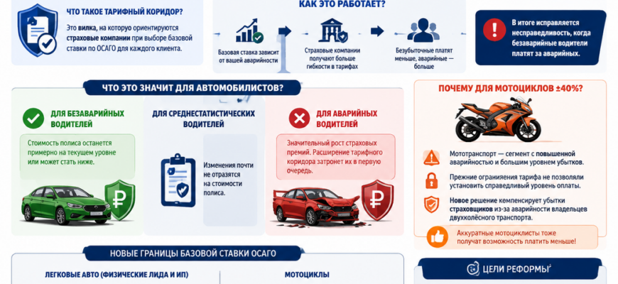 тарифный коридор по полисам ОСАГО