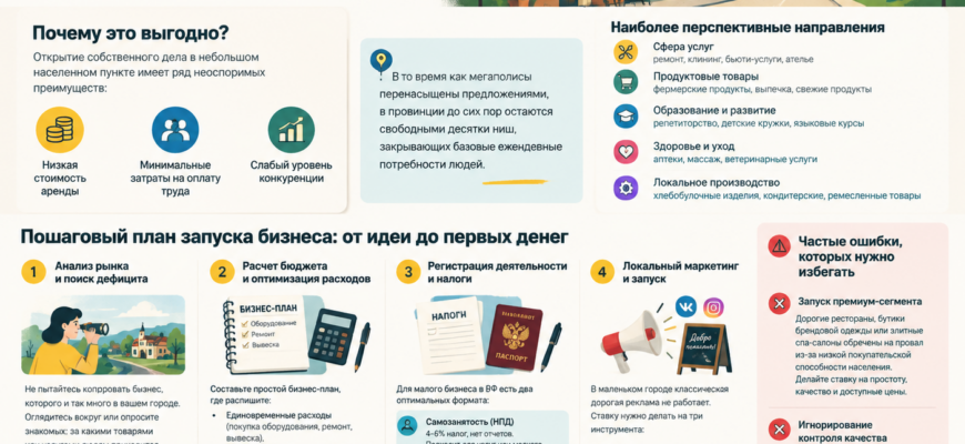 Как открыть успешный бизнес в маленьком городе и выйти на стабильный доход