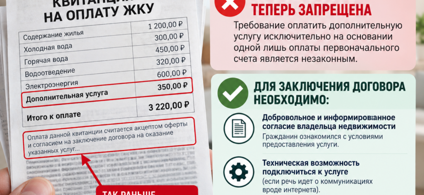 Оплата квитанции не означает согласия на навязанные дополнительные услуги