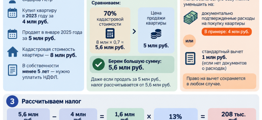 Как рассчитать НДФЛ при продаже квартиры