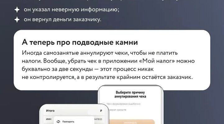 Может ли самозанятый аннулировать ошибочно сформированный чек?